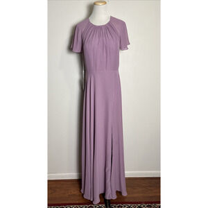 JJ’s House Bridesmaid Dress Size 12 Wisteria Flutter Sleeve Chiffon A-Line NEW